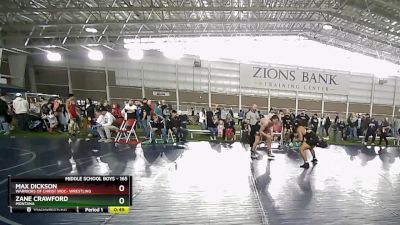 165 lbs Cons. Round 4 - Zane Crawford, Montana vs Max Dickson, Warriors Of Christ WOC- Wrestling