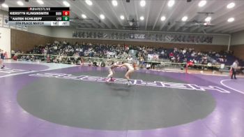 130 lbs 5th Place Match - Kaiten Schilreff, Lingle-Ft. Laramie/Southeast vs Kierstyn Klinginsmith, Burns/Pine Bluffs