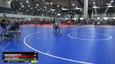 95 lbs Placement (4 Team) - Justin Campos, BEASTWORKS WRESTLING CLUB vs John Bednarczyk, HANOVER HAWKEYE