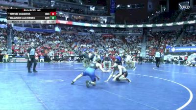 1A-126 lbs Champ. Round 2 - Owen Becerra, Missouri Valley vs Dawson Jacobsen, Central Springs
