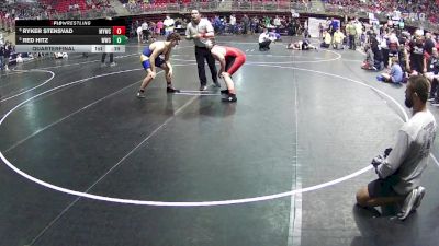 200 lbs Quarterfinal - Red Hitz, Wahoo Wrestling Club vs Ryker Stensvad, McCook Youth Wrestling Club