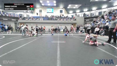 64-70 lbs Semifinal - Treble Castor, Woodward Youth Wrestling vs Newt Peck, Hinton Takedown Club