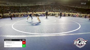 92 lbs Round Of 32 - Ty Whitlock, Harrah Little League Wrestling vs Kaleo Davis, Shawnee Takedown Club