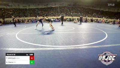 92 lbs Round Of 32 - Ty Whitlock, Harrah Little League Wrestling vs Kaleo Davis, Shawnee Takedown Club