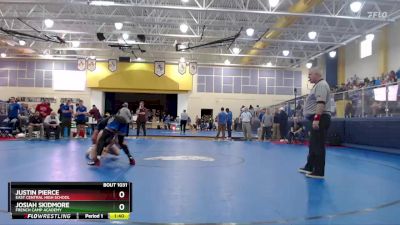 138 lbs Champ. Round 1 - Justin Pierce, East Central High School vs Josiah Skidmore, French Camp Academy