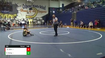 100 lbs Quarterfinal - Olivia Sim, James Madison vs Sophia Song, Langley