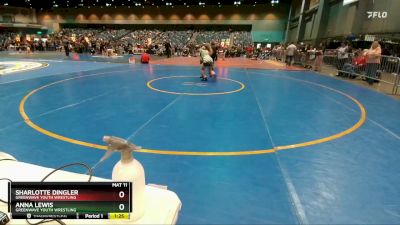 115-126 lbs Round 4 - Sharlotte Dingler, Greenwave Youth Wrestling vs Anna Lewis, Greenwave Youth Wrestling