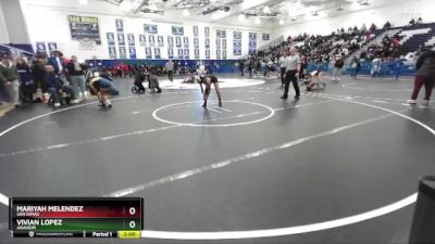 105 lbs Champ. Round 2 - Mariyah Melendez, San Dimas vs Vivian Lopez, Anaheim