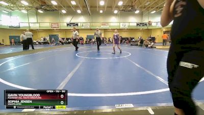 90 lbs Round 4 - Gavin Youngblood, Pleasant Hill Youth Wrestling vs Sophia Jensen, Unaffiliated