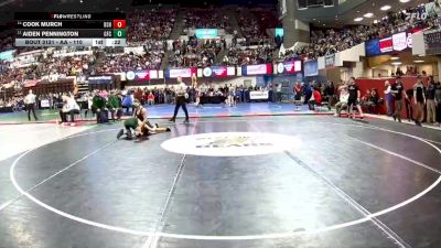 AA - 110 lbs Cons. Round 1 - Cook Murch, Billings Senior High School vs Aiden Pennington, Great Falls CMR