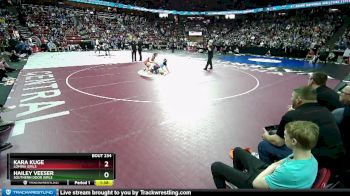 Girls 152 lbs Semifinal - Hailey Veeser, Southern Door Girls vs Kara Kuge, Lomira Girls