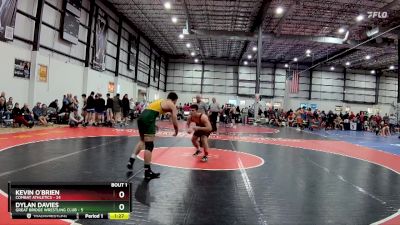 144 lbs Quarterfinals (8 Team) - Kevin O`Brien, COMBAT ATHLETICS vs Dylan Davies, GREAT BRIDGE WRESTLING CLUB