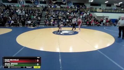 144 lbs Semifinal - Isaac Briggs, St. Croix Falls vs Olin Neuville, De Pere