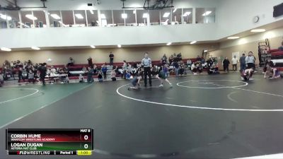 77 lbs Cons. Semi - Logan Dugan, Astoria Mat Club vs Corbin Hume, Whatcom Wrestling Academy