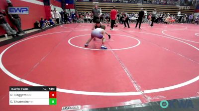 80 lbs Quarterfinal - Reid Claggett, Bristow Youth Wrestling vs Gabriel Shuemake, Viking Wrestling Club