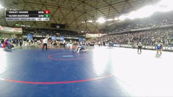 Boys 4A 190 lbs Champ. Round 2 - Oliver Martinez, Glacier Peak vs Wesley Haugen, Rogers (Puyallup)