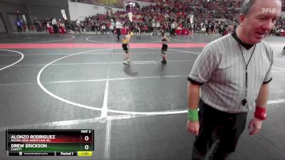 72 lbs Semifinal - Drew Erickson, Cadott vs Alonzo Rodriguez, Racine Area Wrestling Inc.