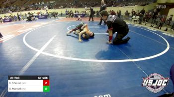 55 lbs 3rd Place - Kasen Shouse, Cowboy Wrestling Club vs Baylor Mansel, CacheWrestlingClub