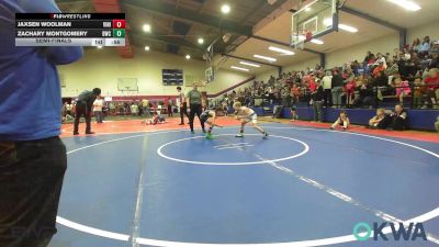 67 lbs Semifinal - Jaxsen Woolman, Vinita Kids Wrestling vs Zachary Montgomery, Berryhill Wrestling Club