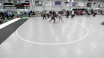 16U Boys - 285 lbs Champ. Round 1 - Jaxson Owens, Indiana vs Andrew Olson, Pinnacle Wrestling Club