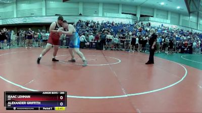 285 lbs Champ. Round 2 - Isaac Lehman, OH vs Alexander Griffith, OH