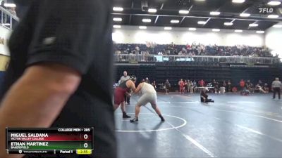 285 lbs Champ. Round 3 - Miguel Saldana, Victor Valley College vs Ethan Martinez, Bakersfield