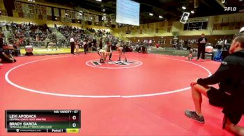 67 lbs Quarterfinal - Levi Apodaca, Central Coast Most Wanted vs Brady Garcia, Temecula Valley Wrestling Club