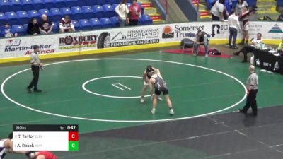212 lbs Consi Of 8 #1 - Timothy Taylor, Clearfield vs Aiden Resek, Reynolds