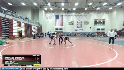 134 lbs Quarterfinal - Santiago Carbajal, East Valley Middle School vs Colt Dean, South Middle School