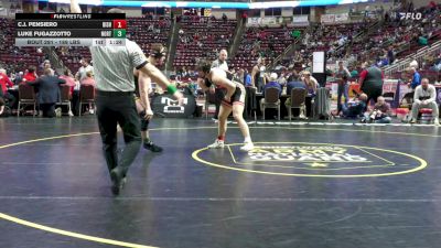 189 lbs Quarterfinal - C.J. Pensiero, Bishop McCort vs Luke Fugazzotto, Northwestern Leh