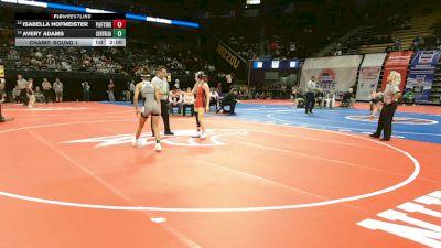100 Class 1 lbs Champ. Round 1 - Isabella Hofmeister, Plattsburg vs Avery Adams, Centralia