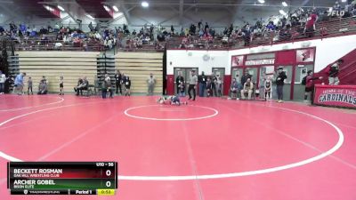 56 lbs Cons. Round 2 - Beckett Rosman, Oak Hill Wrestling Club vs Archer Gobel, Bison Elite