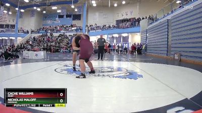 285 lbs Cons. Round 6 - Nicholas Maloff, Meridian vs Cache Williams, Rigby