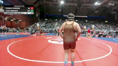 2A-190 lbs Champ. Round 1 - Alec DeMarce, Lingle-Ft. Laramie/Southeast vs Ronald Krueger, Niobrara County