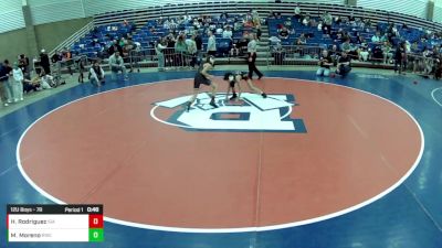 12U Boys - 78 lbs Cons. Round 2 - Matthew Moreno, Reign Wrestling Club vs Hunter Rodriguez, Interior Grappling Academy