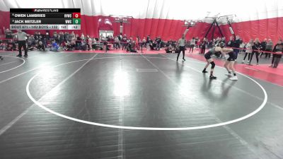 14U Boys - 132 lbs Quarters - Jack Metzler, Waunakee Wrestling Club vs Owen Lambries, Holmen Viking Wrestling Club