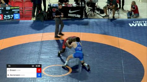 70 lbs Semifinal - James Green, Sunkist Kids Wrestling Club vs Brandon Sorensen, Hawkeye WC