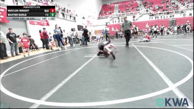92 lbs Quarterfinal - Waylon Wright, Weatherford Youth Wrestling vs Baxter Earle, F-5 Grappling