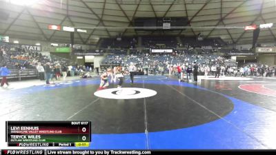 120 lbs Cons. Round 2 - Levi Eenhuis, Snoqualmie Valley Wrestling Club vs Teryck Wiles, Outlaw Wrestling Club