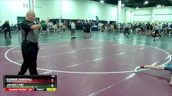132 lbs Round 2 (8 Team) - Jayden Cain, Head Hunters Wrestling Club vs Gunner Marshall, Carolina Exteme Black