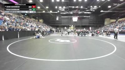 113 lbs Quarterfinal - John Goodman, Andover vs Ryan Barmann, Lenexa - St. James Academy HS