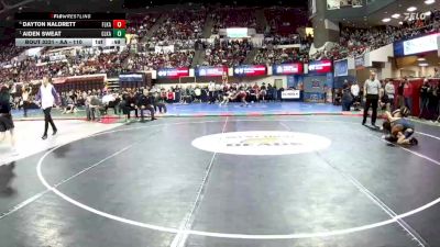 AA - 110 lbs Cons. Semi - Aiden Sweat, Glacier (Kalispell) vs Dayton Naldrett, Flathead (Kalispell)