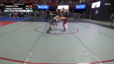 113 lbs Cons. Round 5 - Daewon Cooke, Team Real Life vs Drexel Steingruber, Headwaters Wrestling Academy