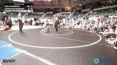 37 lbs Rr Rnd 2 - Zeke Fitzsimmons, Team Tulsa RED vs Lawson Wolfenberger, Keystone Kids Wrestling Club