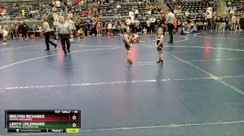 40 lbs Quarterfinal - Lenyx Uhlenhake, Immortal Athletics WC vs Irelynn Richards, Hinton Mathawks