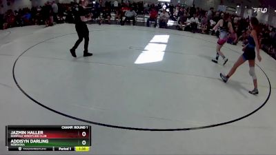 113 lbs Champ. Round 1 - Addisyn Darling, Nebraska vs Jazmin Haller, Norfolk Wrestling Club