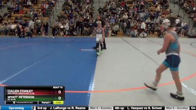 65 9U Champ. Round 2 - Cullen Stanley, Mollitium Wrestling Club vs Wyatt Peterson, DC Elite