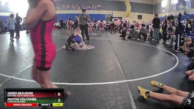 55 lbs Round 2 - Paxton Holcombe, Carolina Reapers vs James Beaudoin, Eastside Youth Wrestling