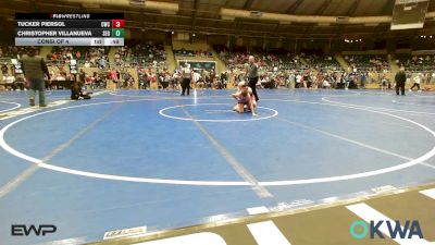 90 lbs Consi Of 4 - Tucker Piersol, Claremore Wrestling Club vs Christopher Villanueva, SEO Wrestling Club