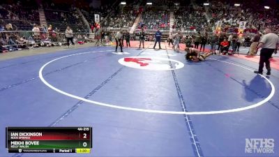 4A-215 lbs Semifinal - Ian Dickinson, Rock Springs vs Mekhi Bovee, Kelly Walsh